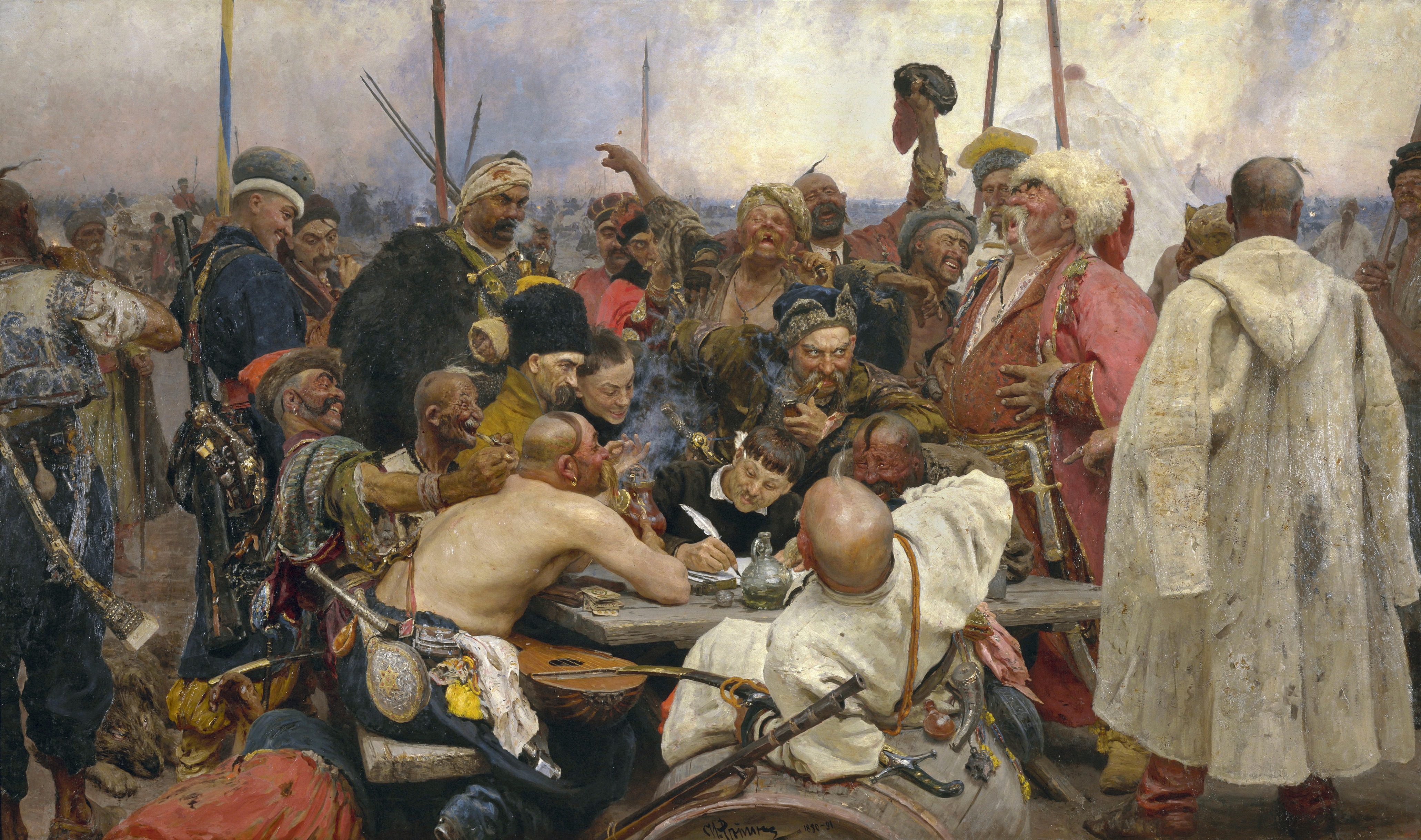 И. Е. Репин — Запорожцы пишут письмо турецкому султану, 1891